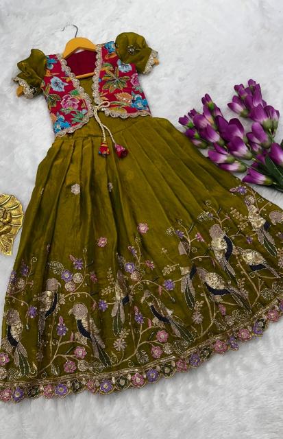kids koti gown silk Yellow Kids fashion wholesale